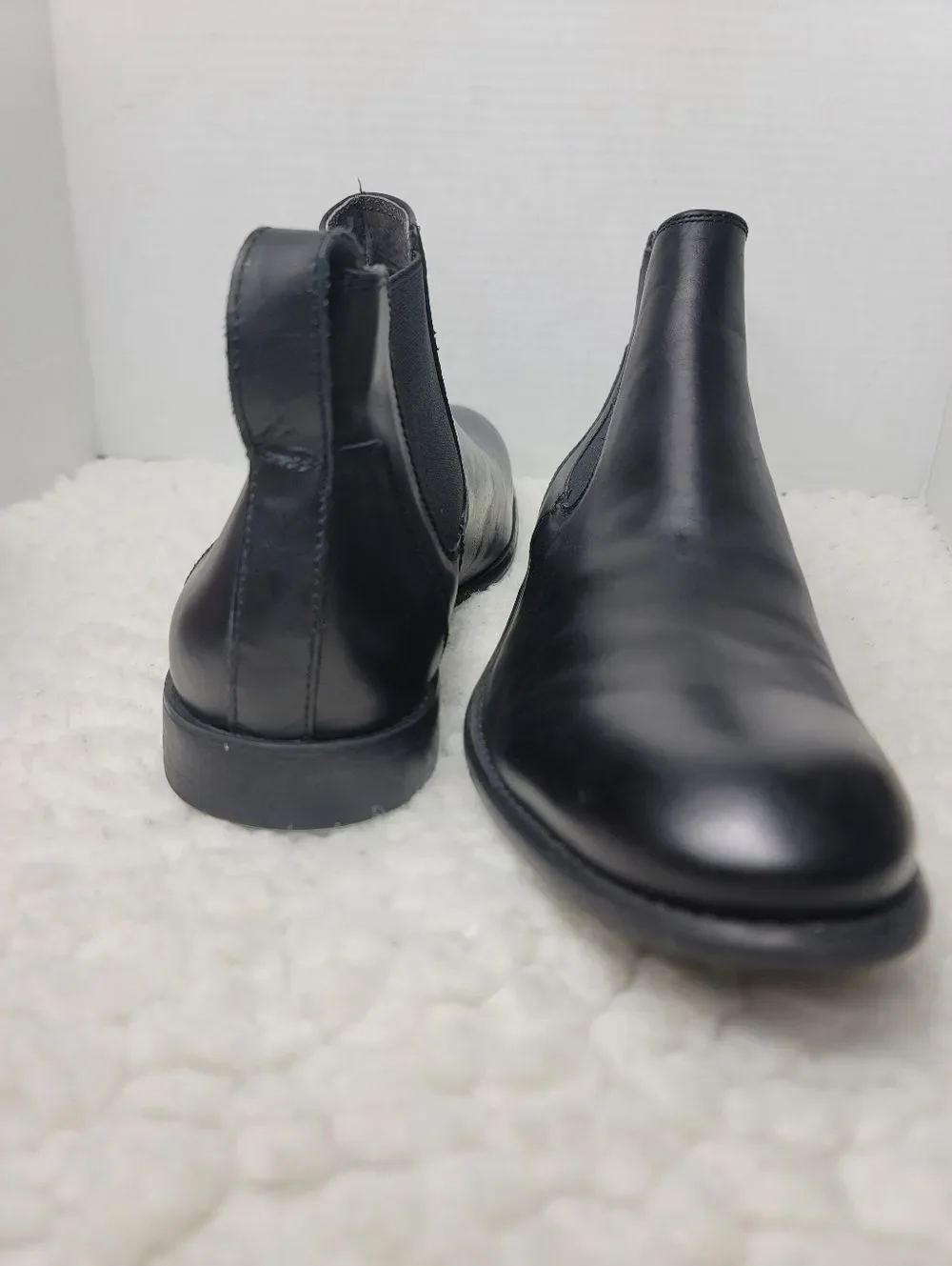 John Varvatos USA Chelsea Boots Mens Size 10.5M Black Leather Pull On Almond Toe